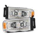 Alpharex Voll LED  Scheinwerfer für Dodge RAM Gen. 3 von 2002-2005, komplett Chrom, incl. TÜV Gutachten